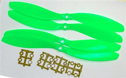 GF1045-Green - 2 Pairs Slow Fly Electric Prop GF 1045 SF (4 pc - Green) (22448/22449)